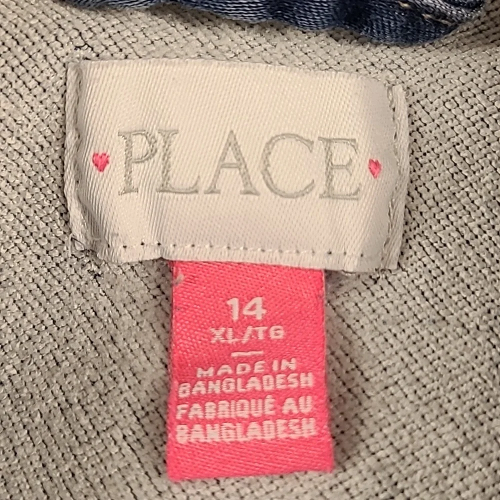 PLACE 14, XL, TG GIRLS 2020 BUTTON DENIM STRECH 2 POCKET LIKE NEW TRUCKER JACKET